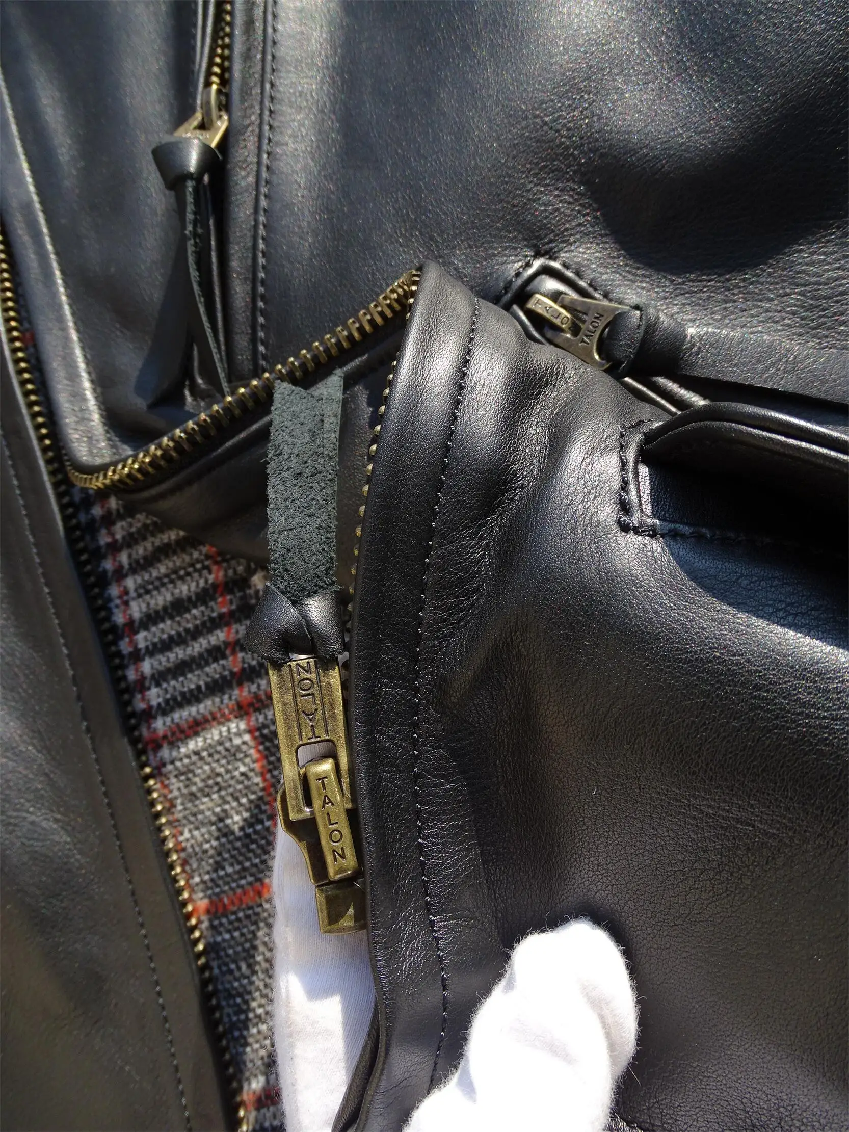 Domestic First Layer Cowhide Leather Jaet Faion Urban American Casual ort Sle Zipper Closure Youth Leather Jaet