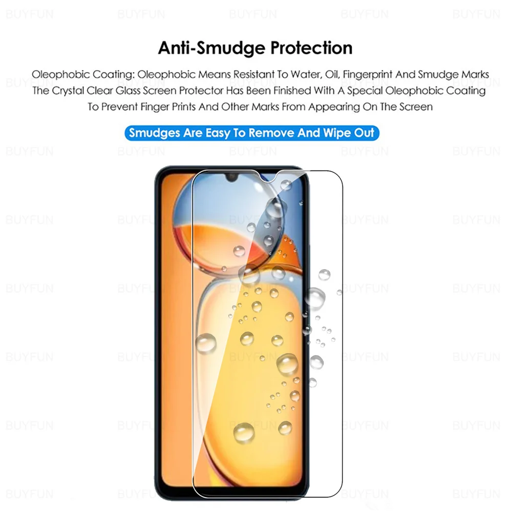 Screen protector tempered glass 4in1 tempered glass case for Xiaomi Redmi 13C 6.74inch front safety screen protector