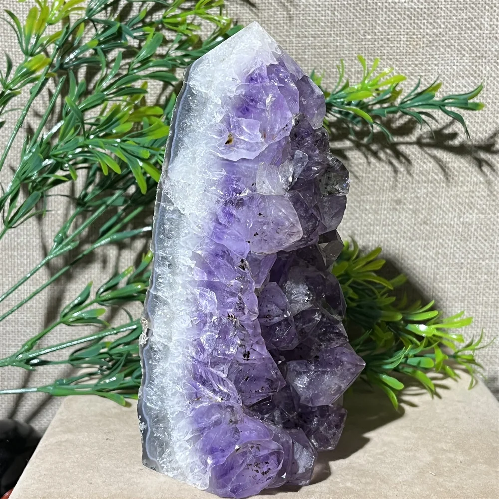 

Crystal Natural Amethyst Cluster Free Form Tower Poimt Raw Tooth Specimen Stone Geode Raw Quartz Minerals Home Decoration