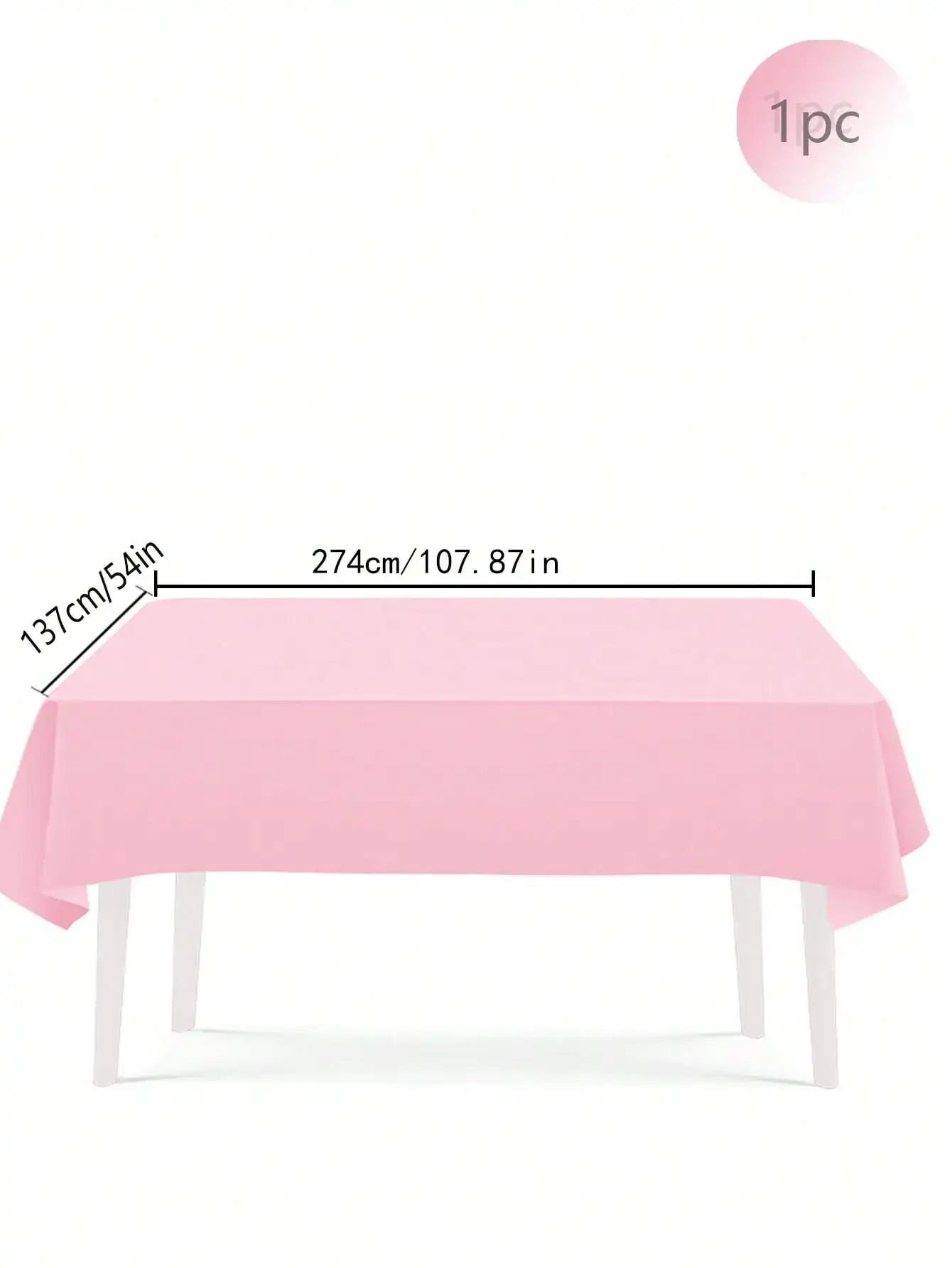 Large Disposable Solid Color Tablecloth - Elegant Table Cover for Parties and Events (137x274cm)