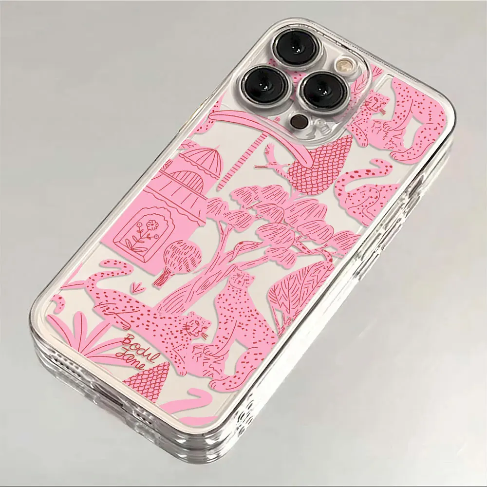 Chic Pink Leopard Soft TPU Phone Case – Clear, Stylish Design