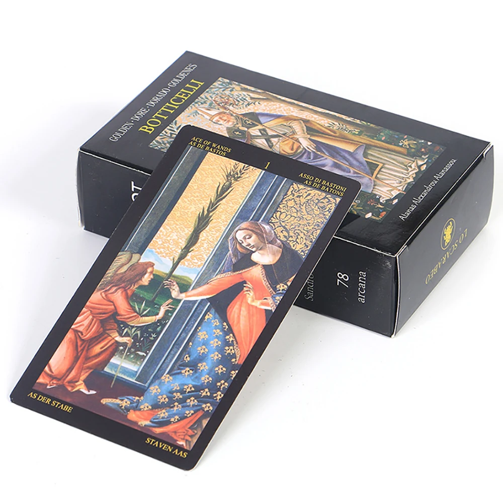 Golden Botticelli Tarot Card Free Guide Book Fun Board Game Magic  Divination Gift Multiplayer Entertainment Party Game 12*7cm| | - AliExpress