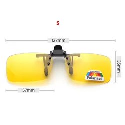 Polarized Grey Clip - On Sunglasses with Night Vision and UV Protection (Yellow S 1Pcs)