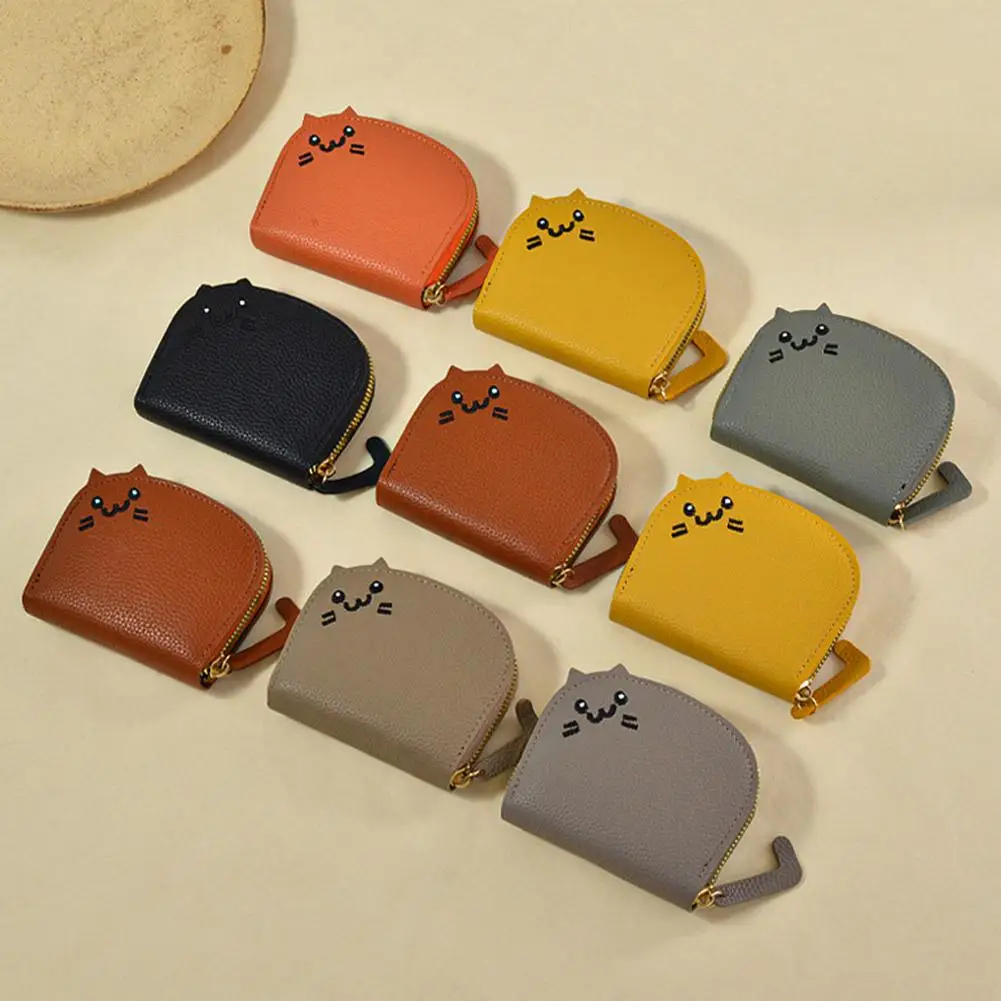 Fashion Cat Shaped Design Wallet Women's Multi-card Slots Holder Cute Faux Leather Coin Purse Creative ID Card Holder