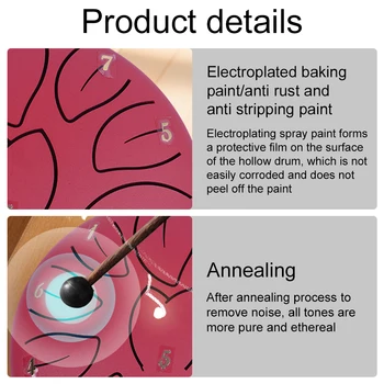 6 Inch 11 Notes Hand Pan Drum with Drum Bag Music Book Drum Mallets Finger Picks Rain Chime for Yoga Meditation Unique Gift 4