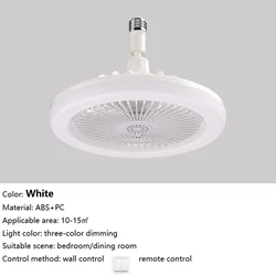 Sleek LED Ceiling Fan with Remote Control and E27 Light Fixture (WHITE)