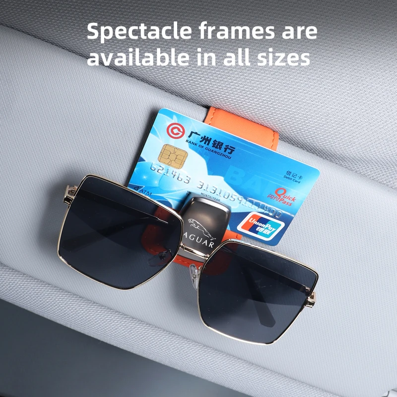 재규어 XE XF XJ F-타입 F-페이스 XJ6 XJS E-페이스 I-페이스 S-타입 X-타입용 차량 햇빛 가리개 안경 클립 홀더 가죽 안경 걸이