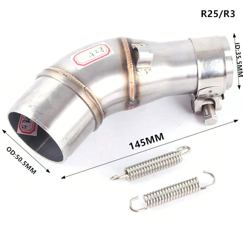 Motorcycle Adapter Exhaust Middle Pipe For Kawasaki Ninja 250 250R Z250 Z300 ER6N R25 R3 GP Muffler Link Pipe Middle Section - Image 3