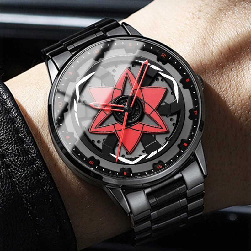 3D Japanese Anime Dial Quartz Men's Watch Kaleidoscope Sharingan