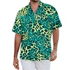 Men's Leopard 3D Printed Shirts For Men Short Sleeve Button Down Casual Shirt Ropa Hombre New Mens Blouses Clothing Quality Tops 2
