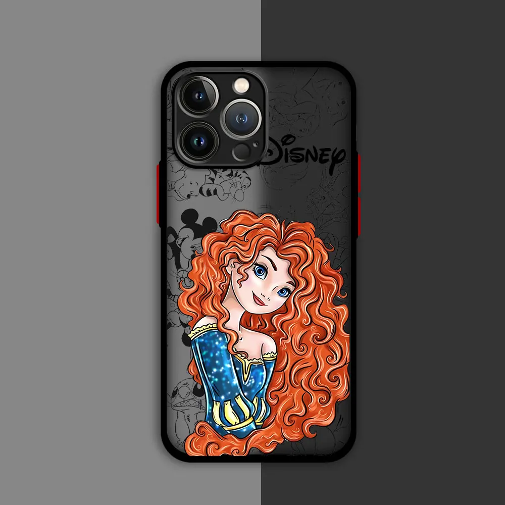 thumbnail image 1 of Case For Apple iPhone 11 13 15 14 Pro Max 12 Mini 7 8 Plus XR X XS XE 6 6S Skin Feel Scrub Phone Cover TPU Disney Princess Shell, 1 of 5