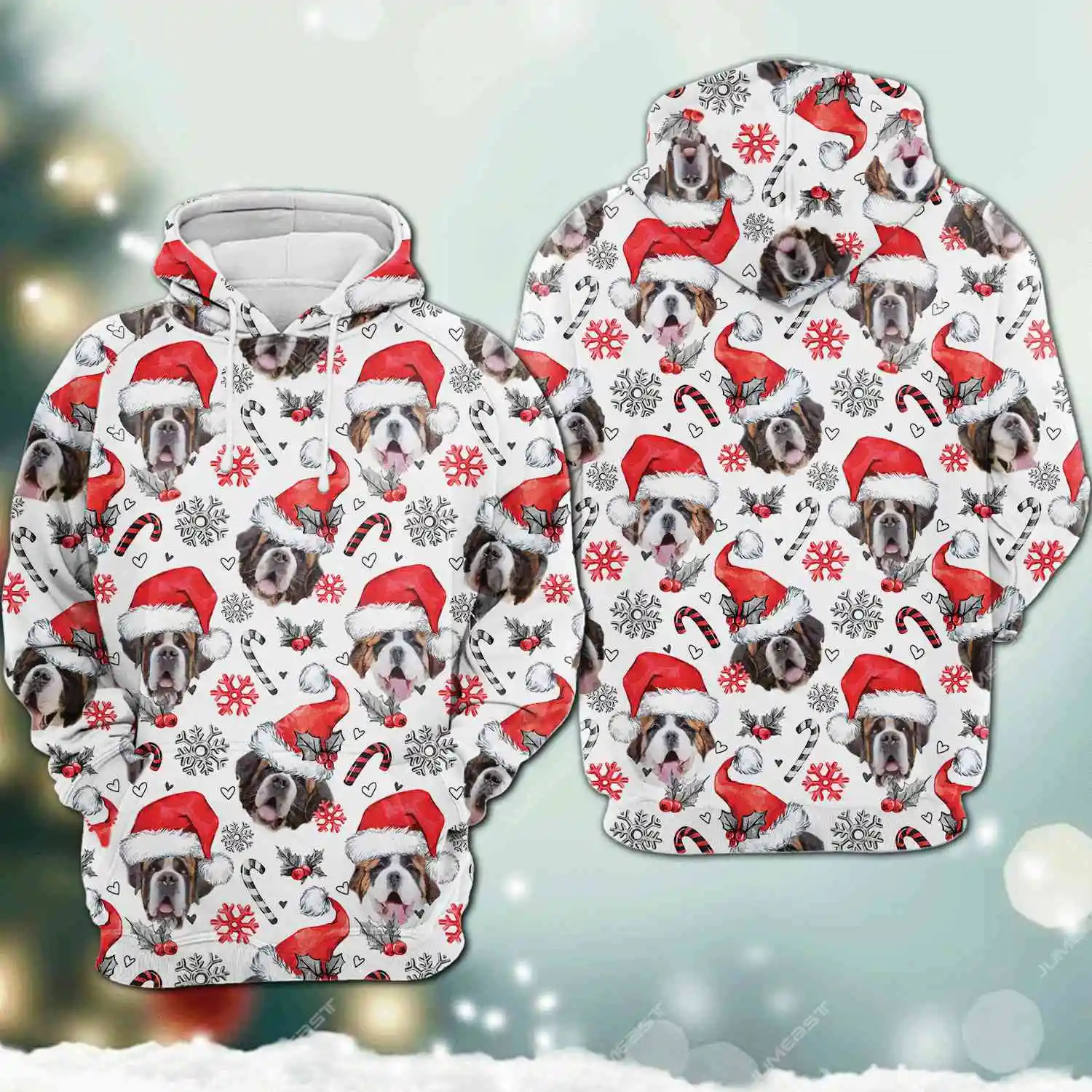 

Jumeast 3D Print St Bernard Men Hoodies Christmas Day Aesthetic Hooded Sweatshirts labradoodle Dog Cutecore Clothes Unisex Coats