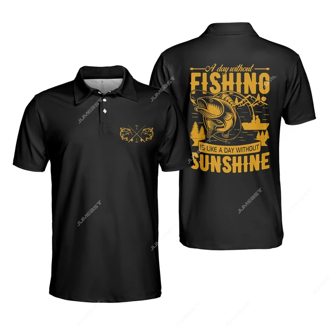 Jumeast Carp Fishing Black Polo Shirt For Men Husband Gift Golf Sports T- shirts Unisex Baggy Vintage YK2 Clothes Fish Lover Tops - AliExpress