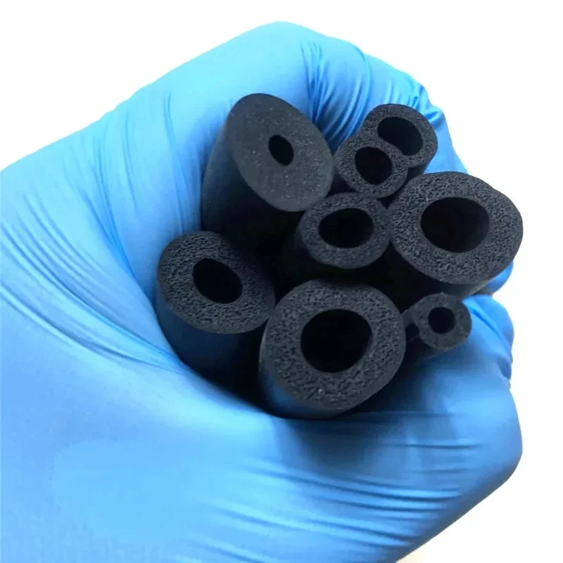 1M/3M/5M Rubber Foam Strip Hollow Circular Tube Shock Absorption Sealing Strip for Sound Insulation