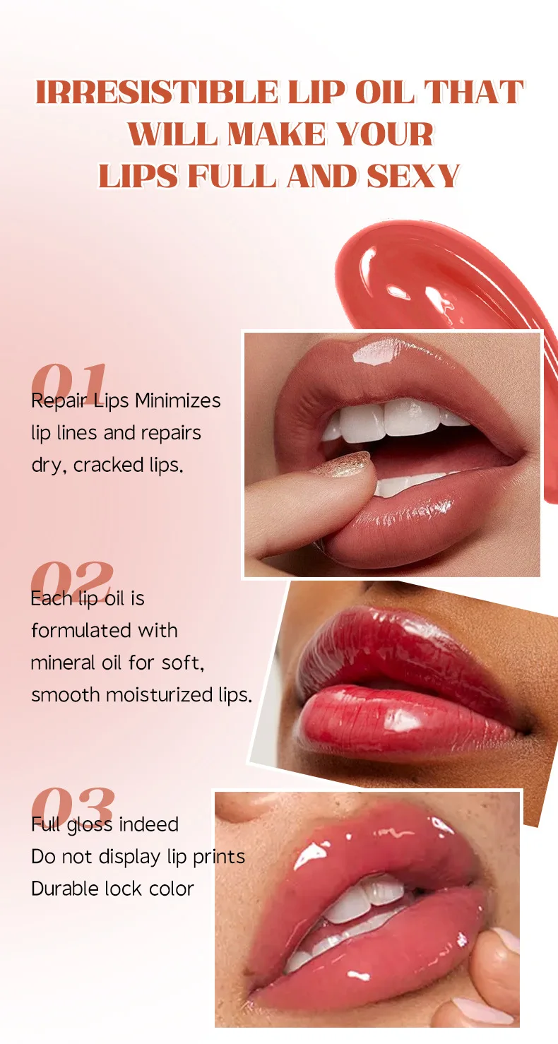 Description Picture 3 of itemPunk Dark Coffee Mirror Water Liquid Lipstick Moisturizing Grape Purple Mirror Lip Gloss Red Brown Water Gloss Lip Tint Makeup