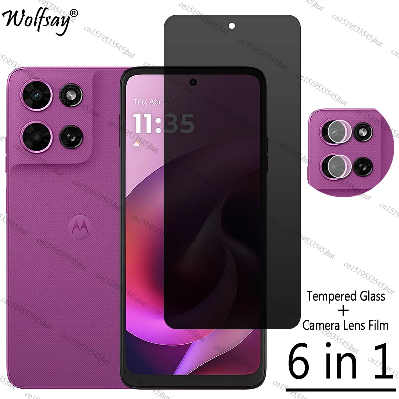 Anti-Spy Tempered Privacy Screen and Camera Protector, 6.7-Inch Tempered Glass