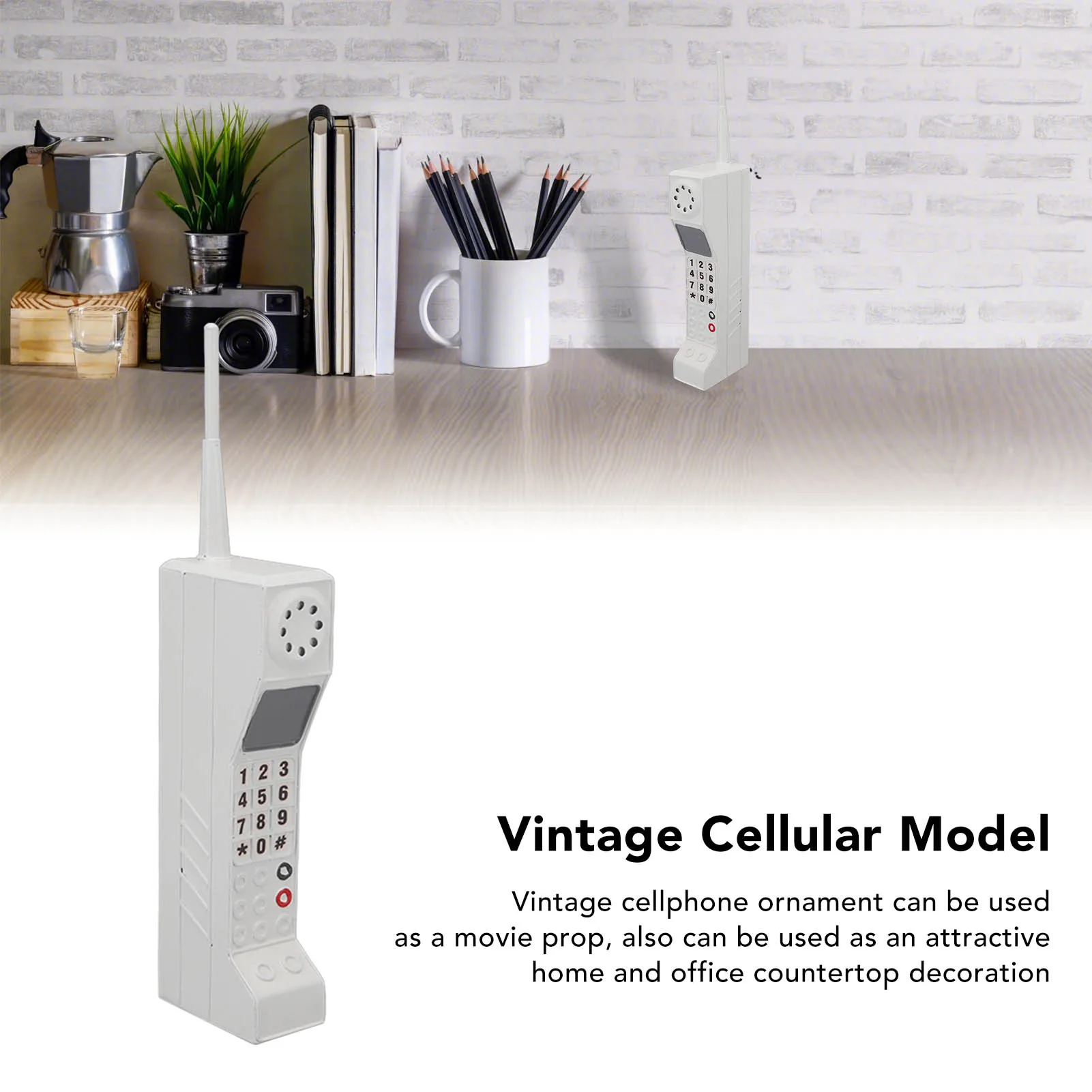 Modello di cellulare retrò Modello di telefono cellulare vecchio stile Ornamento Simulazione vintage Puntelli fotografici per palcoscenico domestico - immagine 2