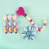 5/20/50pcs Silicone Beads Baby Rainbow Air Balloon Teething Focal Beads Chewing Toy DIY Pacifiers Chain Clip Accessories 5