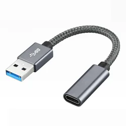 Universal USB - C Female to USB - A Male Adapter - High - Speed Charger and Data Converter (Grey)