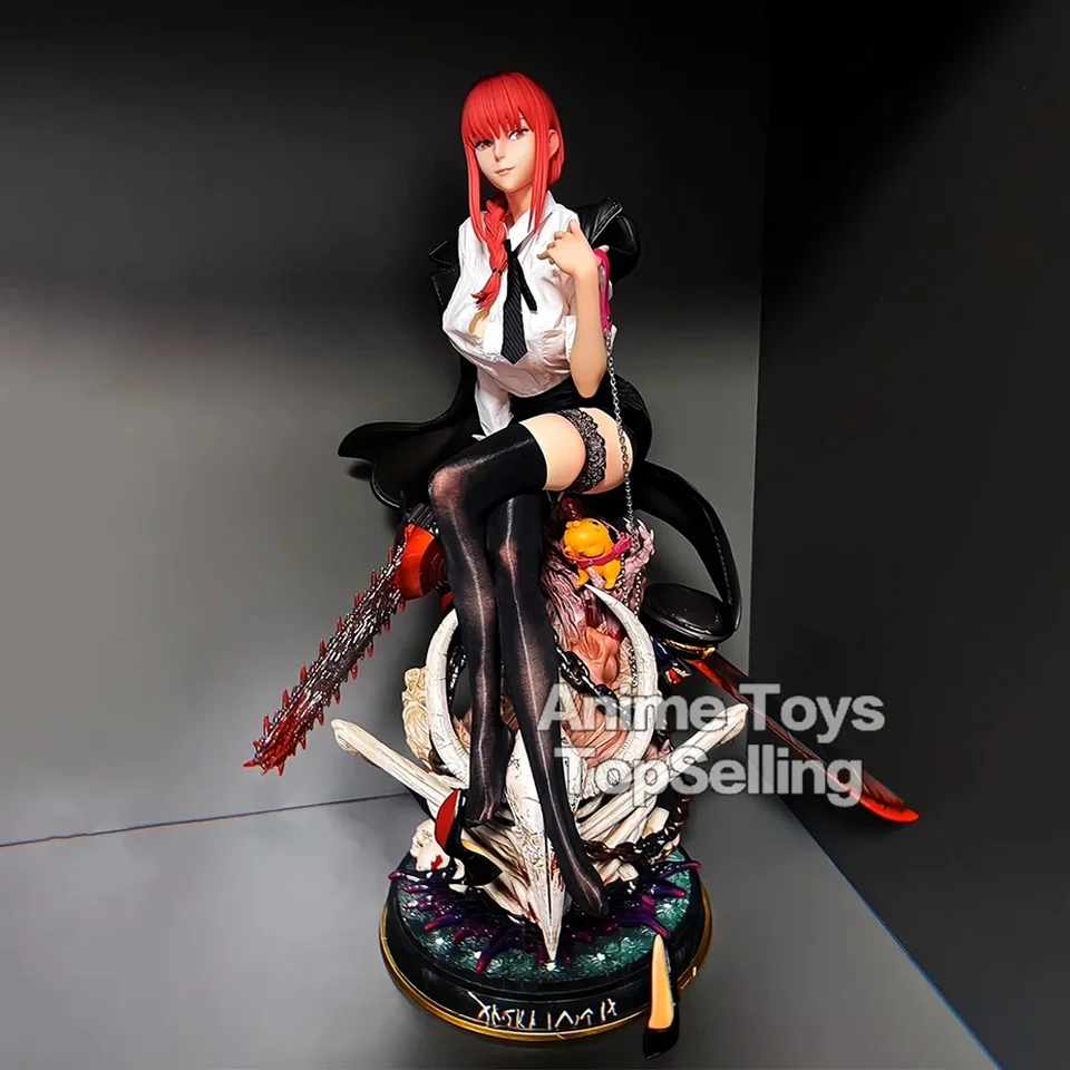 Makima Figur Aus Chainsaw Man | 14 Cm Sitzende PVC-Statue, Anime Sammlerstück