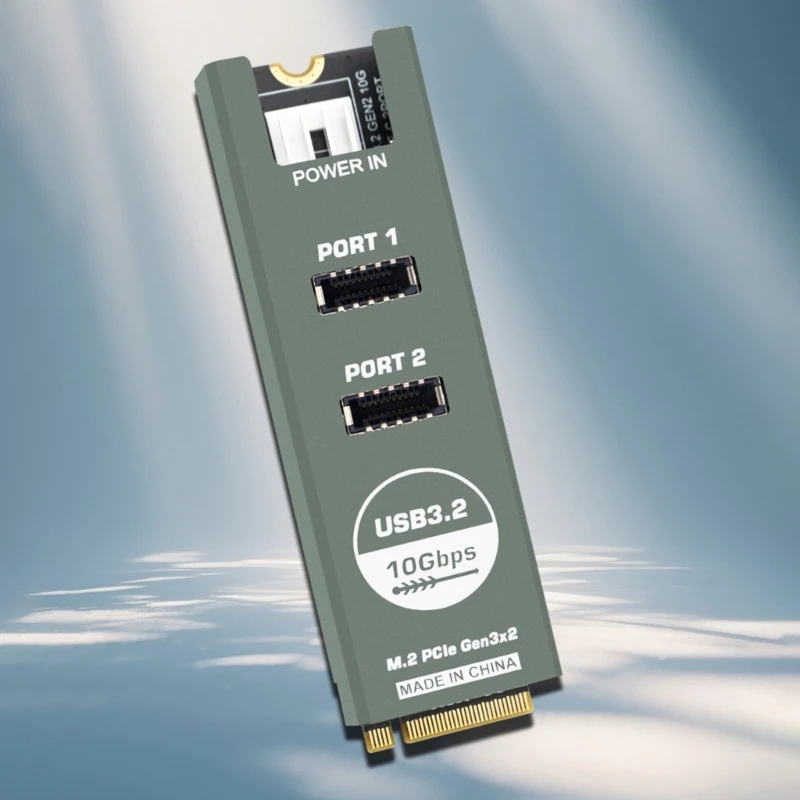 빠른 파일 전송을 위한 이중 10G 유형 E 포트를 갖춘 알루미늄 M.2 NVMe PCIe 확장 카드