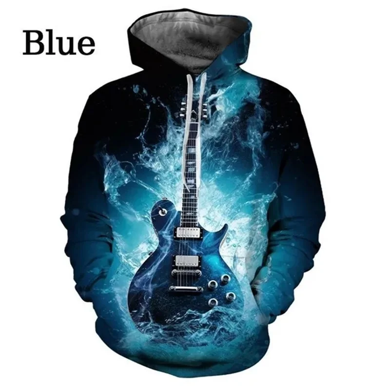 thumbnail image 1 of Sudadera con capucha con estampado 3D de guitarra para hombre, sudadera con personalidad a la moda para hombre, sudadera con capucha de talla grande, sudaderas gráficas, 1 of 5