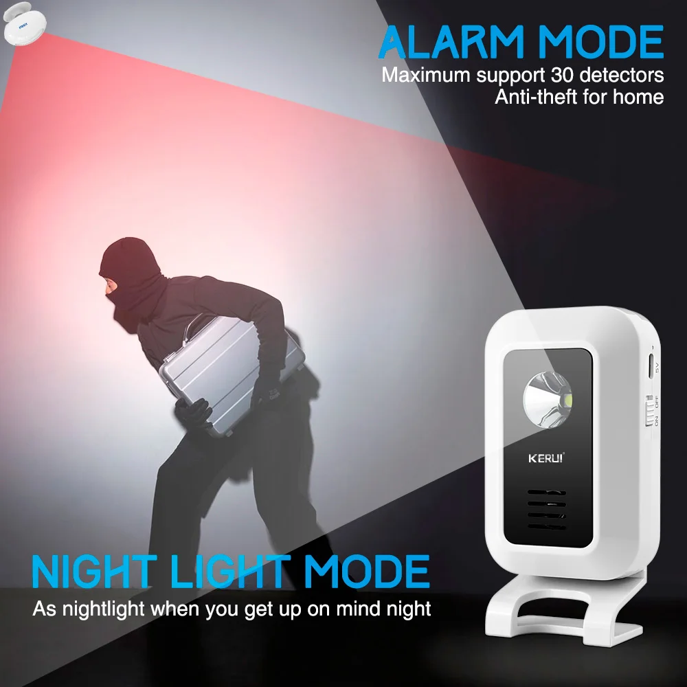 Wireless Welcome Chime Bell PIR Motion Sensor Alarm 19 Songs Smart Home Security