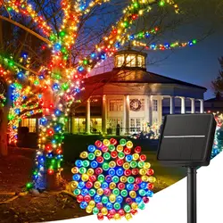 Solar - Powered Waterproof LED Fairy Lights - 100 Lights, 8 Lighting Modes for Outdoor & Indoor Decor (RGB)