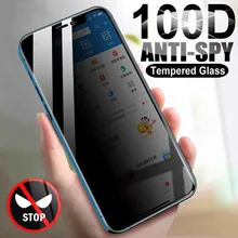 

100D Anti spy Protective Glass For iPhone 12 mini 11 Pro Max Privacy Screen Protector iphone X XR XS Max 6 6s 7 8 Plus SE Glass