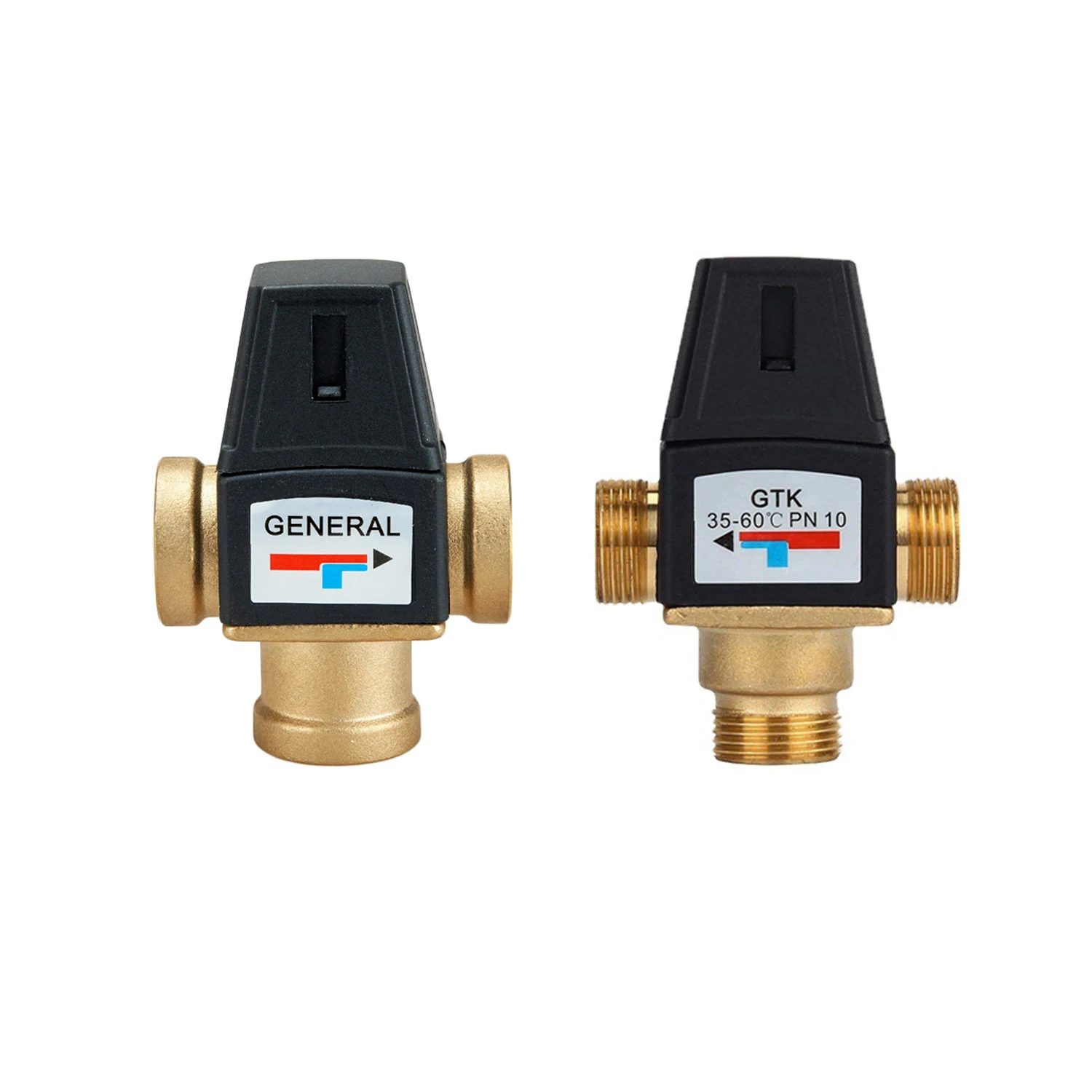 Thermostatic Mixing Valve, DN20 Brass Thermostatic Mixing Valve For Hot And Cold Water 3 Way - View #2