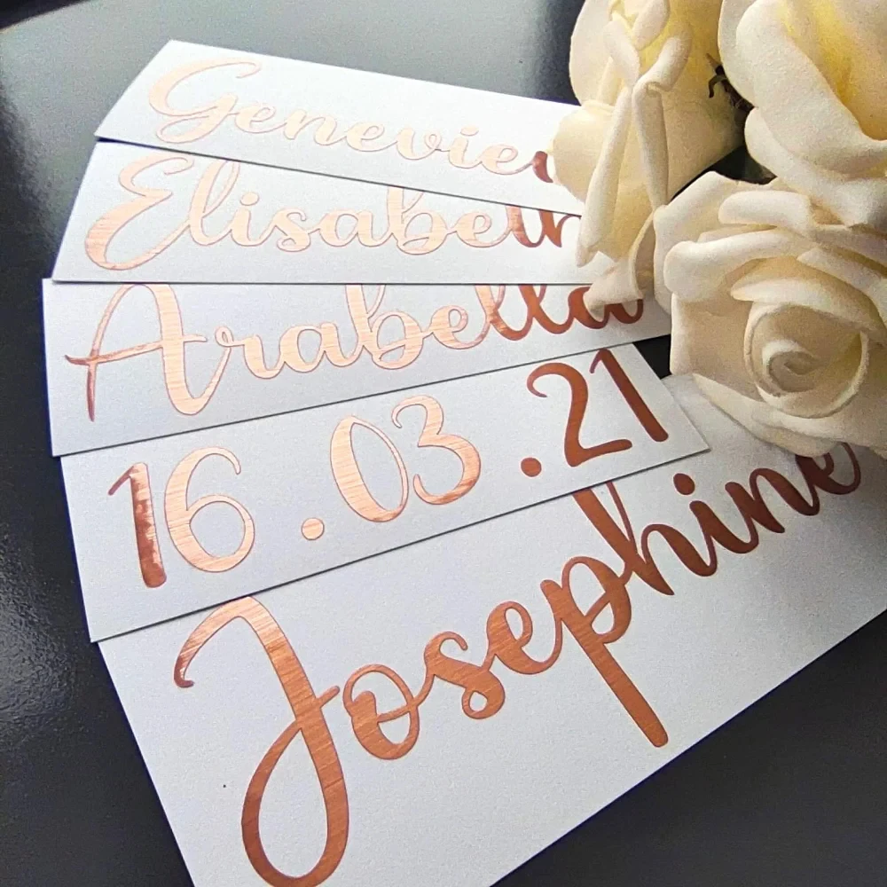 Vinyl stickers 3pcs personalized name date decal for glass wedding decor custom bridal party souvenirs