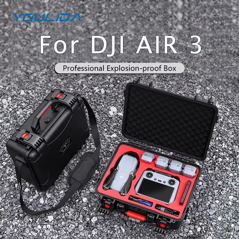 Drone Case For DJI Air 3 Accessories Hard Carrying Case Waterproof Storage Box Portable Suitcase with DJI RC 2/RC-N2 Remote Controller Box