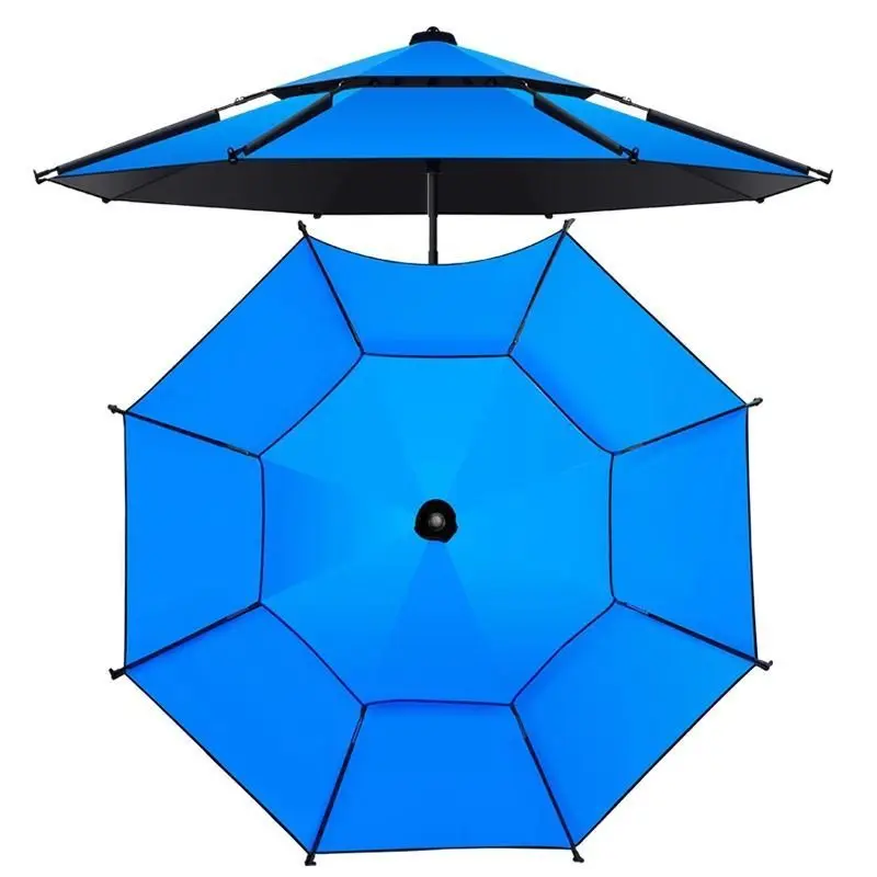 1.8-2.6M Fishing Umbrella Outdoor Folding Fishing Parasol Sun Protection Camping Umbrella Adjustable Beach Garden Big Parasol