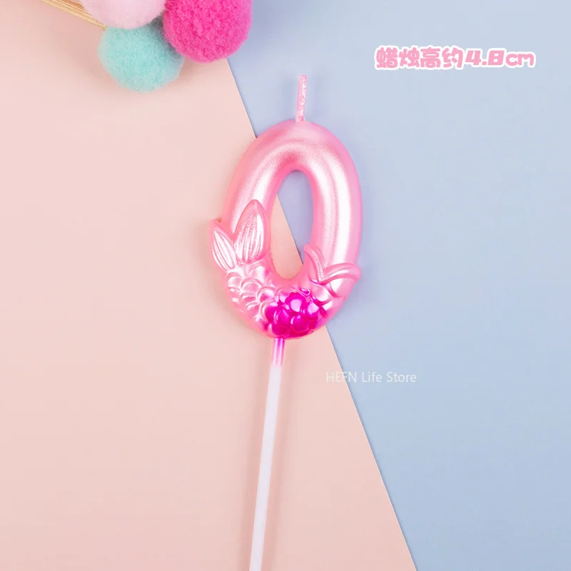1Pc Pink Mermaid Tail Birthday Digital Candle Used For Weddings Parties Anniversaries