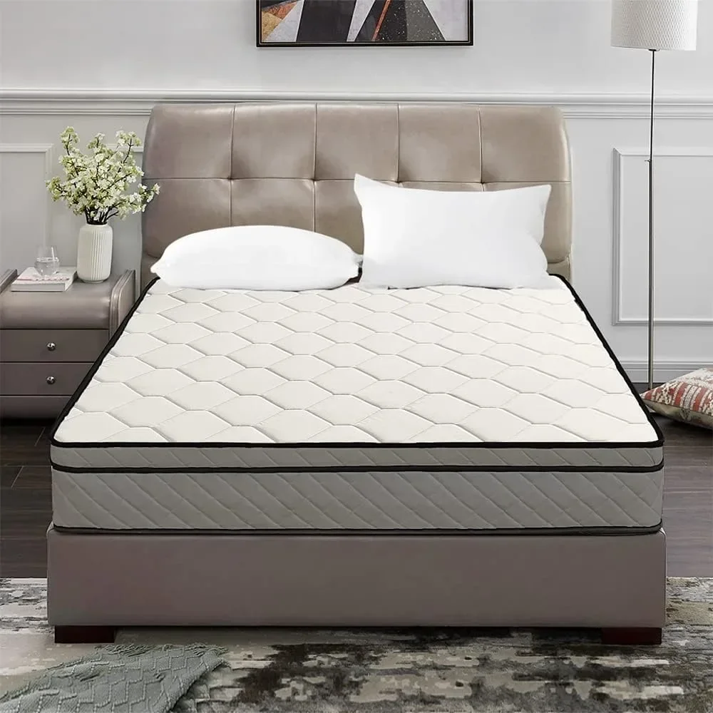 

Queen Hybrid Mattress 10 Inch Innerspring, Memory Foam Hybrid, Medium Firm, White, 80"L x 60"W x 10"Th, free shipping ,White