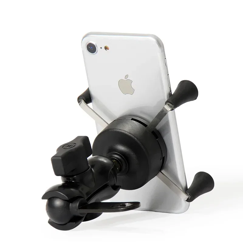 Motorcycle M8 - M10 Mirror Mount & Strong Grip Holder for iPhone SE 2 (2020) (sku 58232)