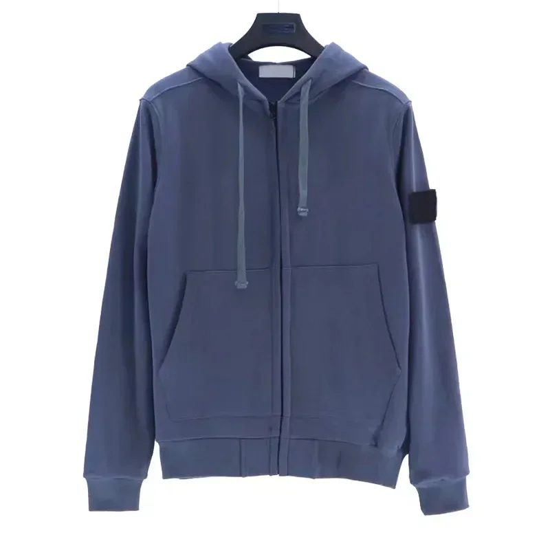 

Concise Style Luxury Brand Hooded Casual Zipper Cotton Sweatshirts Men Sports Sport Clothes Solid Loose Coat Men's Clothing