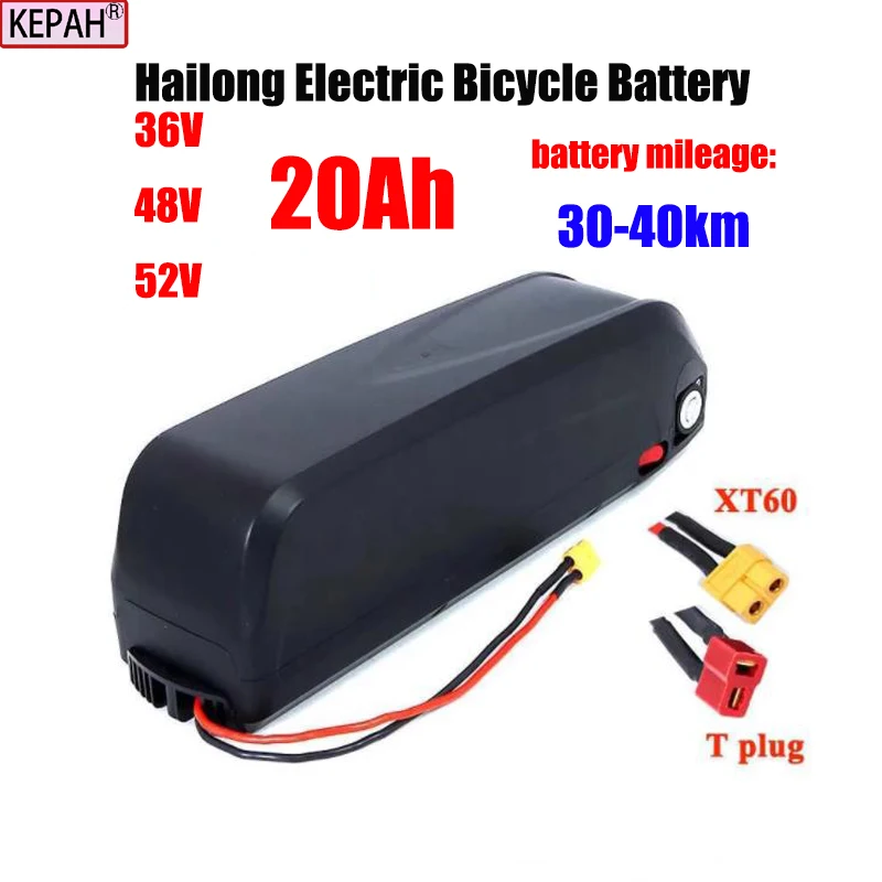 

36V 48V 52V Hailong electric bicycle battery pack, for motor 250W 350W 500W 750W,1000W，with BMS,charger，USB，10C Power cell