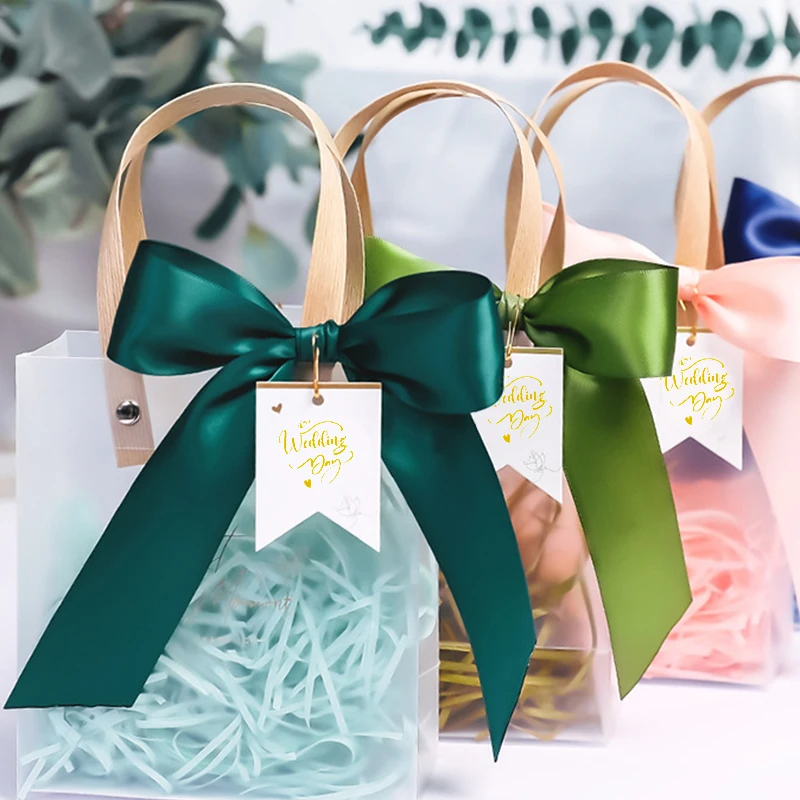 Custom Carrier Bag Manufacture Paper Ribbon Handle Eco-friendly