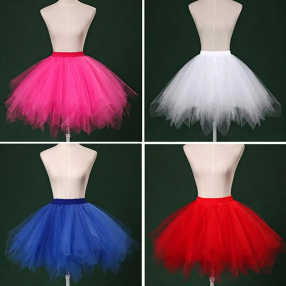 Tutu Skirt For Women A-line Big Swing Multi-layered High Elastic Waist Fluffy Gauze Dancing Performance Short Pleated Skirt 2