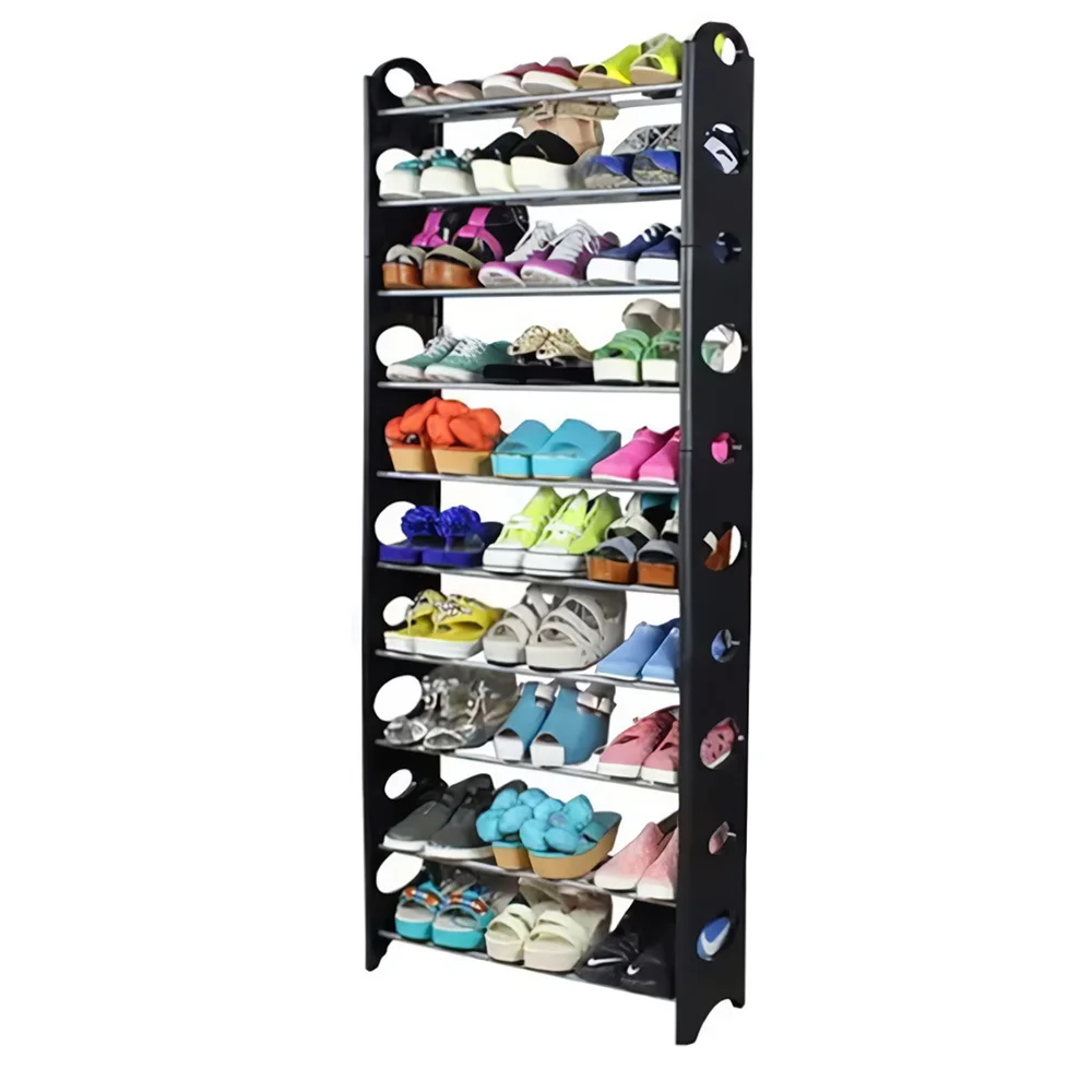 Zapatero organizador de hasta 30 pares Zapatillas Zapatos Sandalias Klack® Negro y Acero