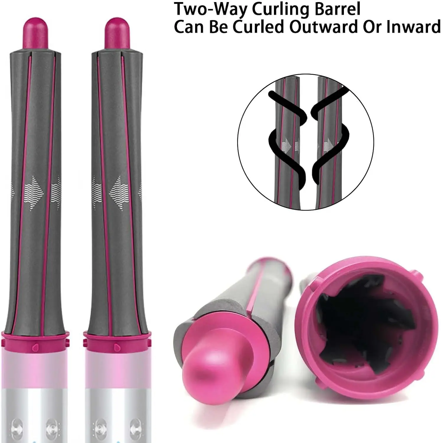 Versatile Hair Styling Nozzle with Multi-Function Curler and Smoothing Brush Attachment