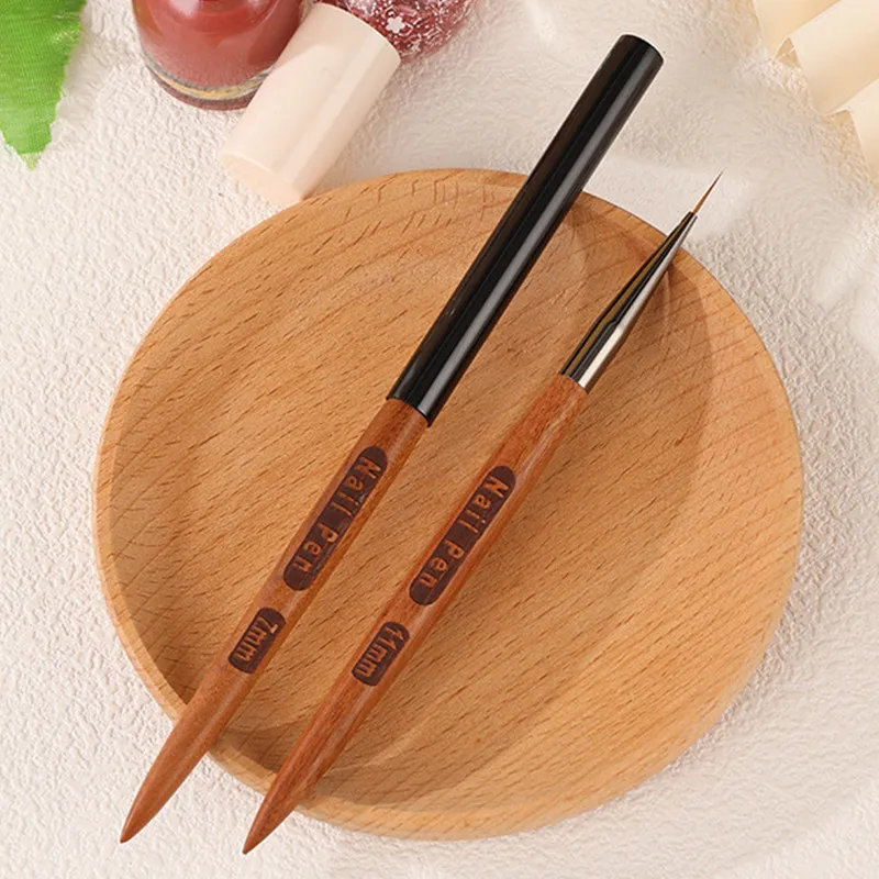 1PC Round Wood Handle Art Liner DIY Painting Brush Drawing Lines Stripe Flower Painting Pen UV Gel Brush Tools 2
