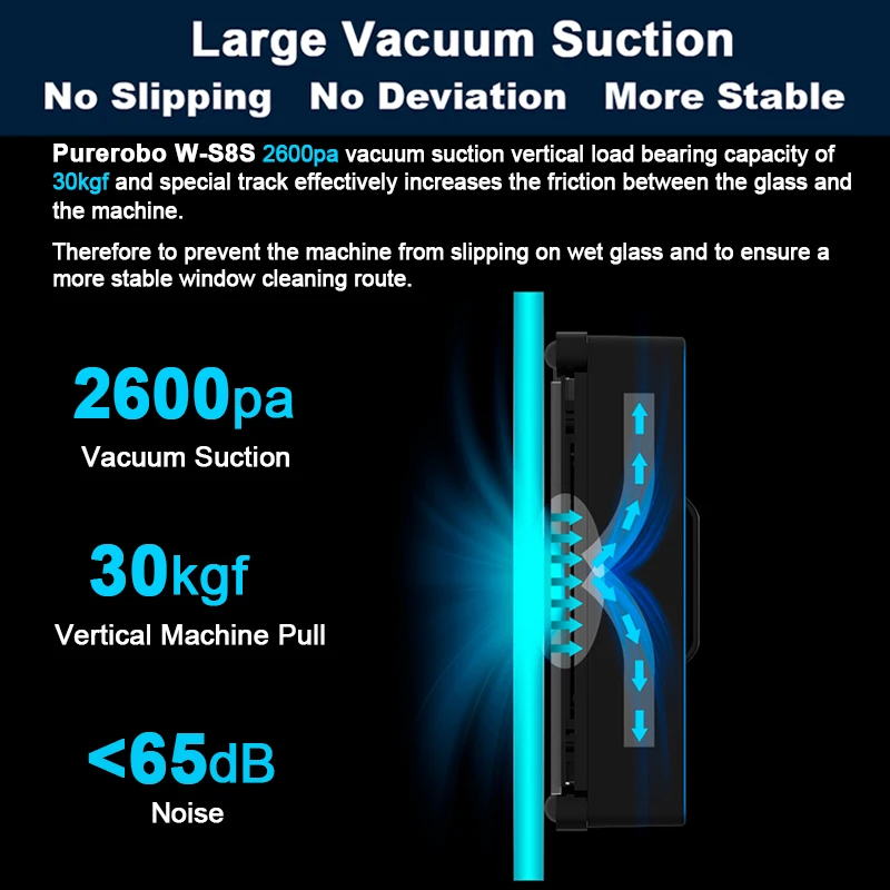 Purerobo W-S8S window cleaning robot with APP vacuum cleaner window cleaning robot window cleaner electric glass for home 5