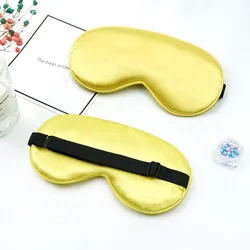 Luxury Silk Eye Mask for Restful Sleep and Travel Relaxation (Gold)