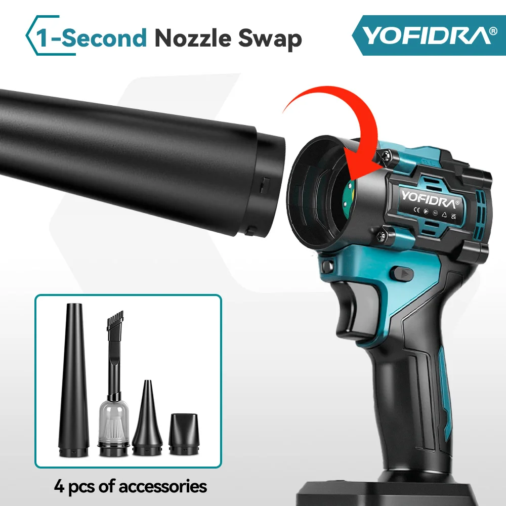 1200W 2IN1 Brushless Electric Air Blower & Suction Cordless Turbo Fan Leaf Snow Dust Cleaner for Makita Battery Pin