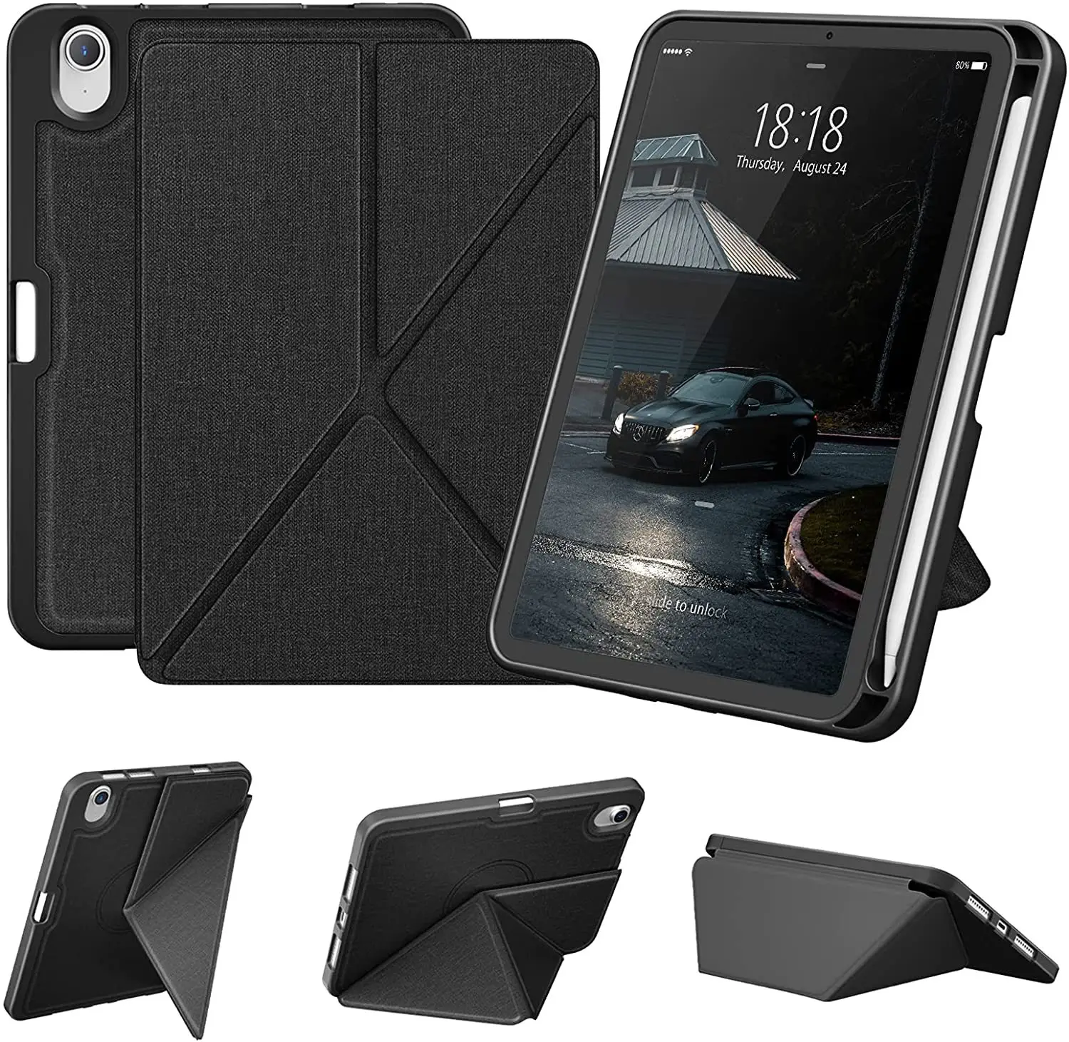 

Case for Ipad Mini 6 Case with Pencil Holder Cover (8.3 Inch),Multi-Angle Standing Shockproof Shell for IPad Mini 6th Generation