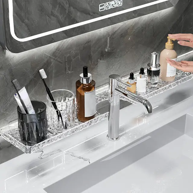  Acrylic Bathroom Shelf Organizer Over The Faucet