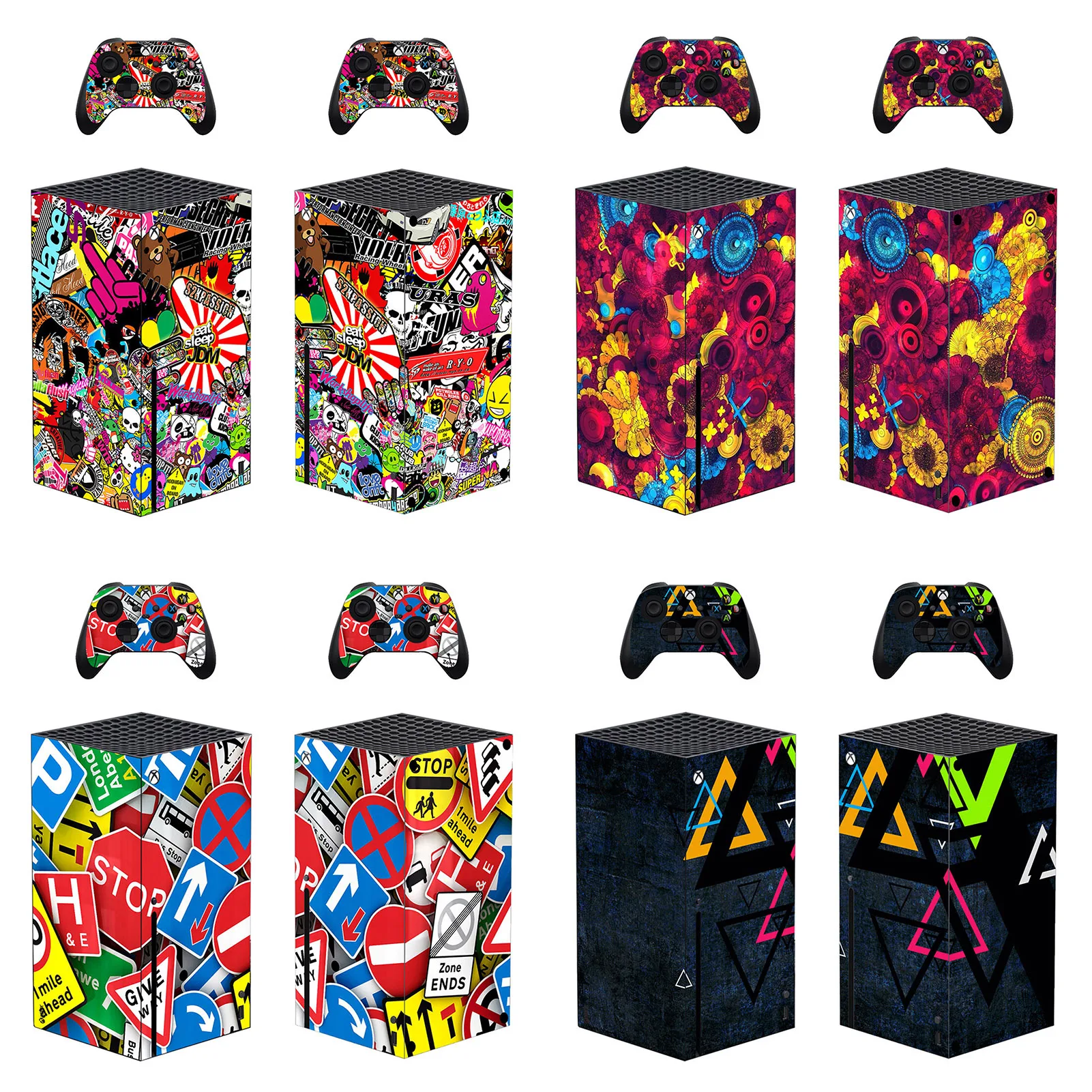 Skin Decal Stickers For X-Box Removable Protective Faceplate Full Set Console Perfect For X-Box Series X Controller Skins