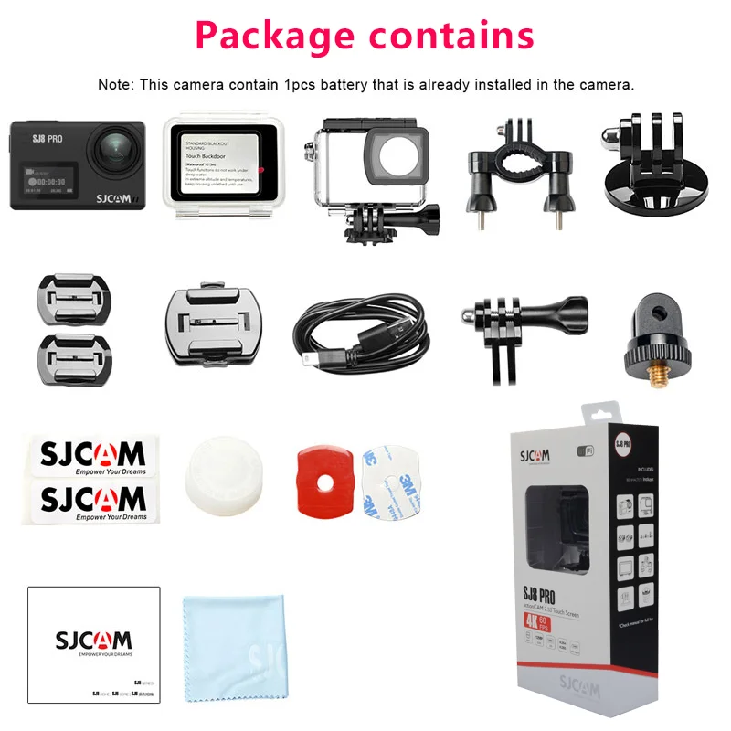  SJCAM SJ8 시리즈 액션 카메라, SJ8 프로, 4K 60FPS, SJ8 플러스, 4K SJ8 에어, 1296P 와이파이 2.33 터치 스크린, 방수 스포츠 DV